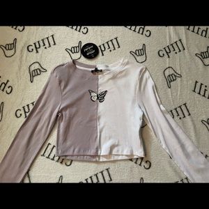 Two toned butterfly long sleeve